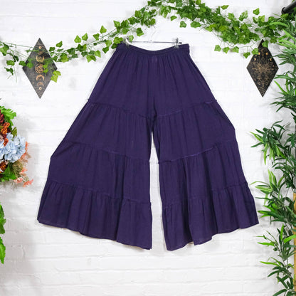 Cotton Flowy Boho Tiered Pant with Pockets