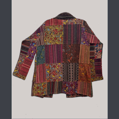 Mushroom Print Patchwork Kimono Jacket
