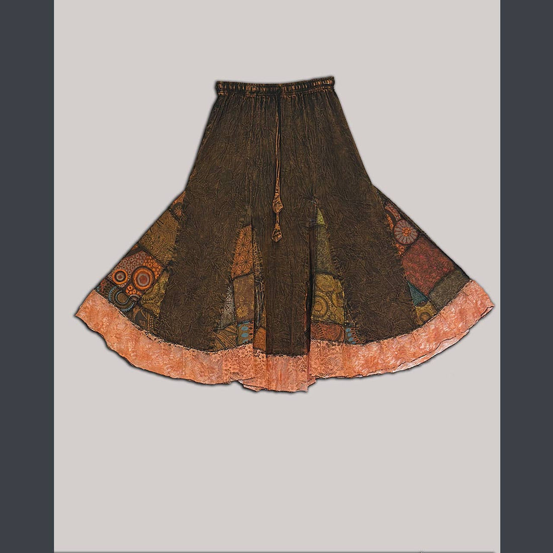 Cotton &amp; Patchwork Skirt with lace