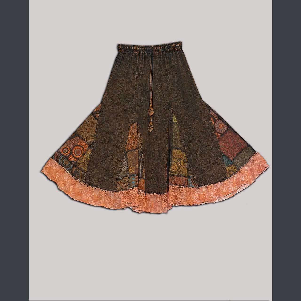 Cotton &amp; Patchwork Skirt with lace