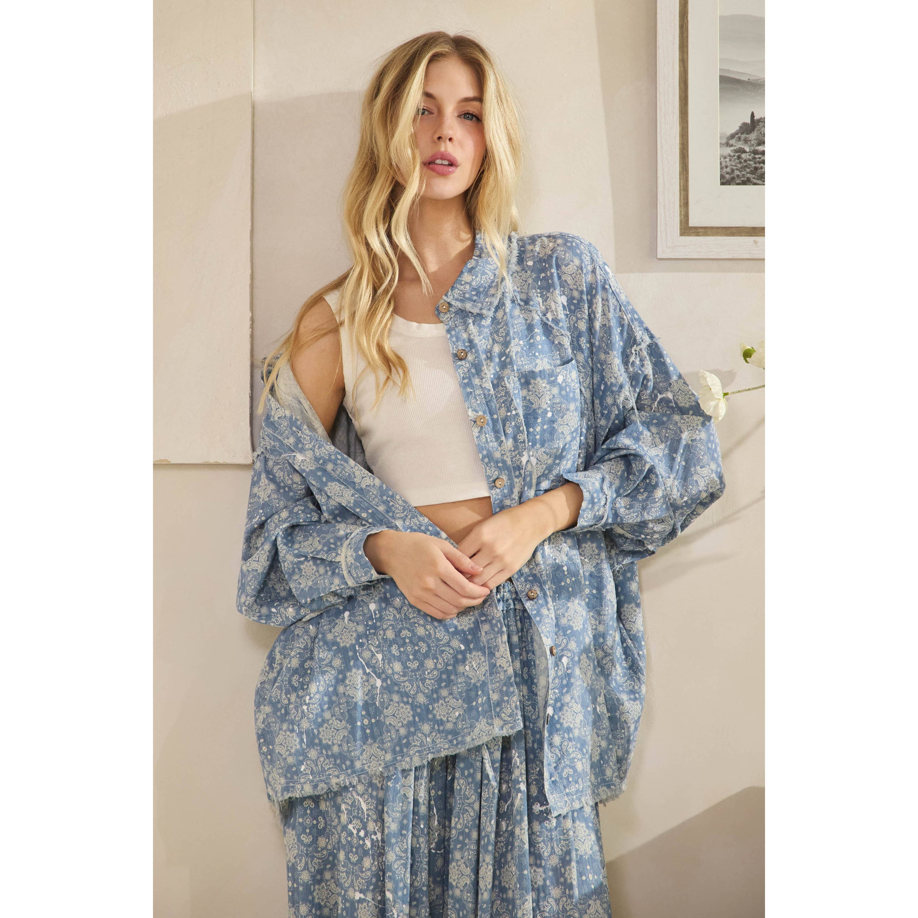 PAISLEY PRINTED BUTTON-DOWN SHIRT