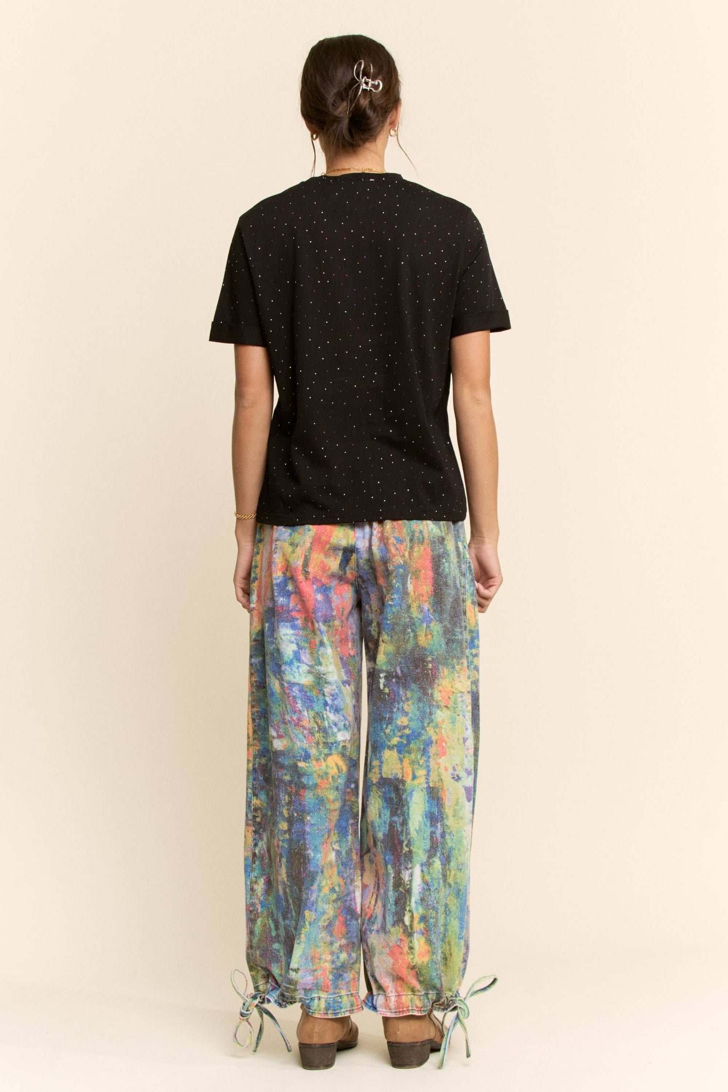 PRINTED DENIM PANT