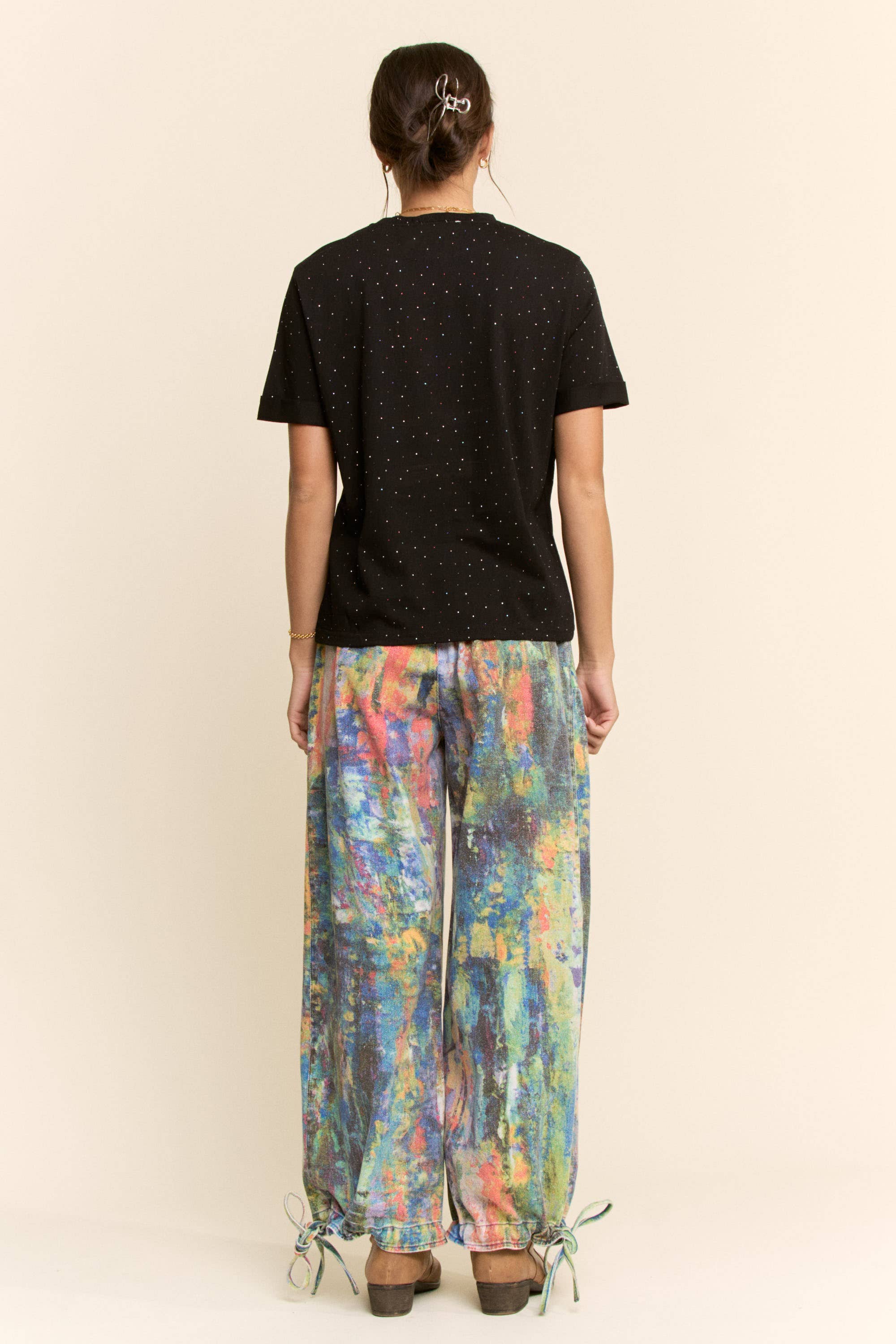 PRINTED DENIM PANT