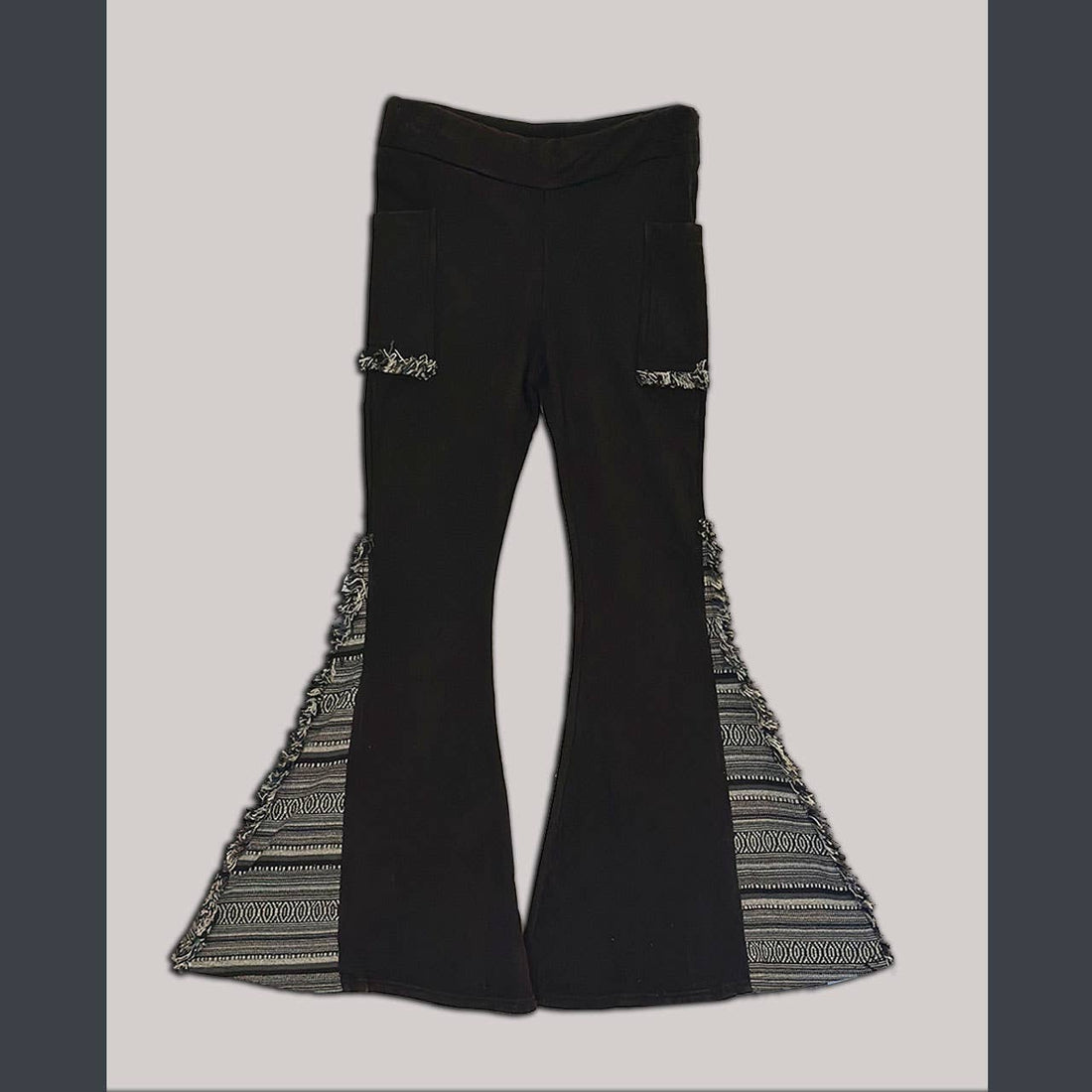 Cotton Fleece Stonewashed Pants with Gherri Trim