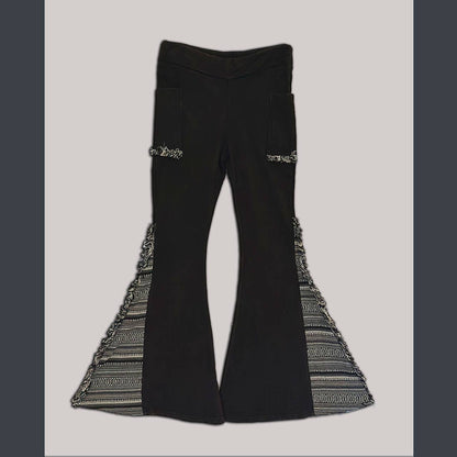 Cotton Fleece Stonewashed Pants with Gherri Trim