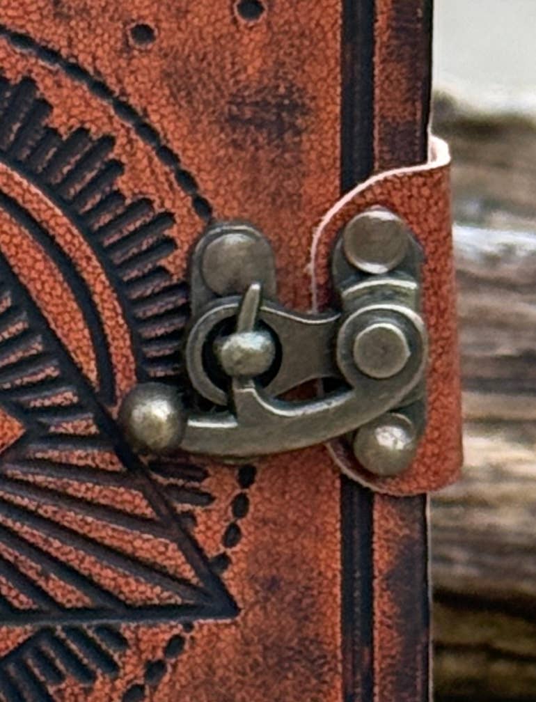 Leather Journal Embossed Triple Moon Goddess