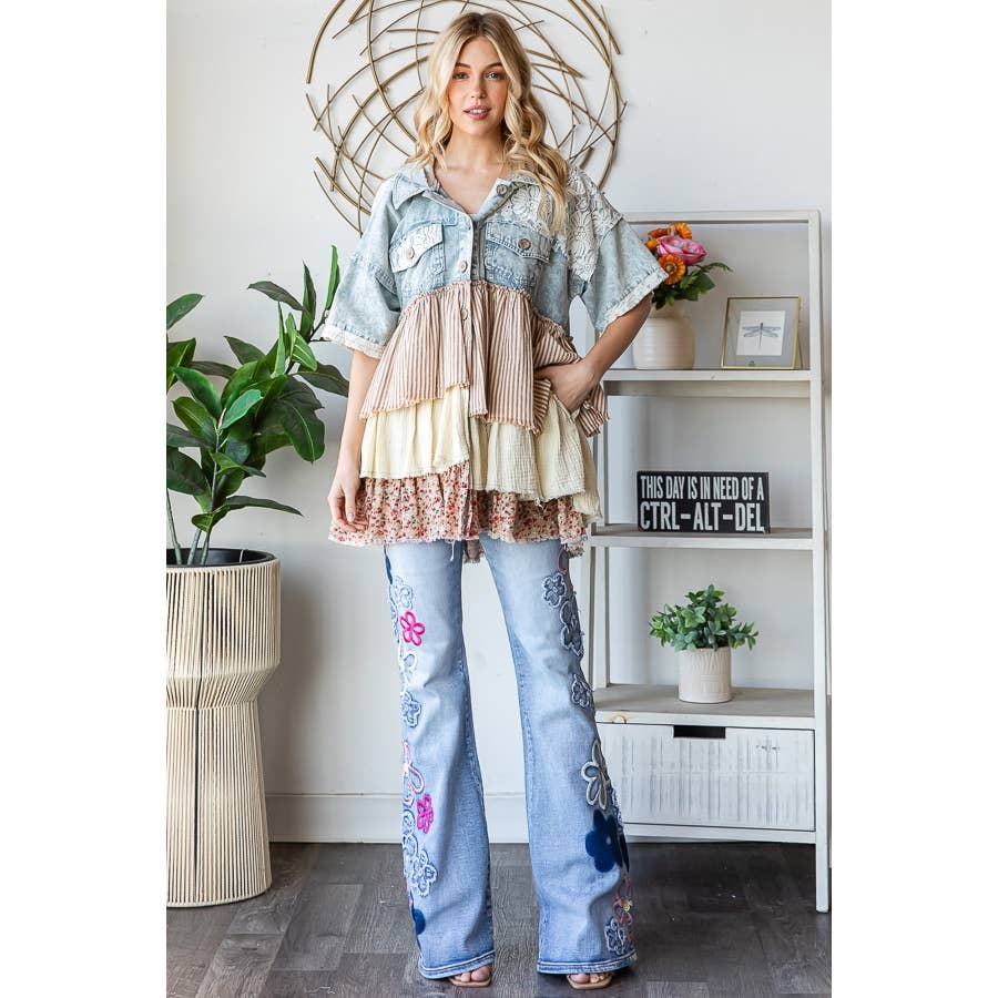Ruffle Hooded Jacket