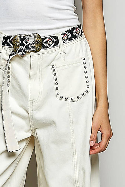 Vintage Elastic Band High Rise Wide Pants
