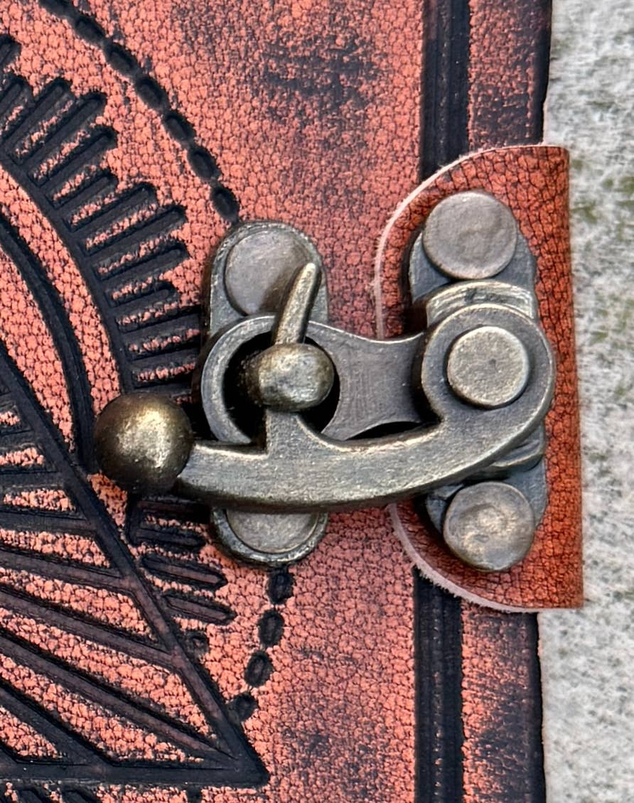 Leather Journal Embossed Triple Moon Goddess