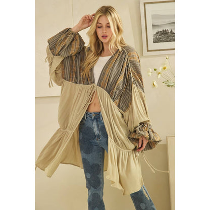 FRONT TIE DRAWSTRING CLOSURE DUSTER
