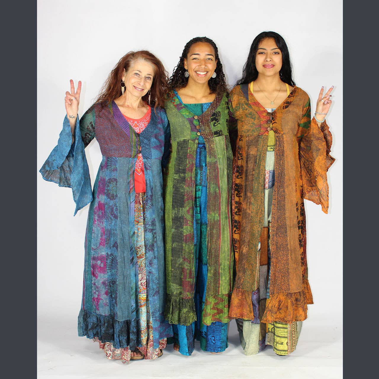 STEVIE DUSTER Over Dye Patchwork Long Duster