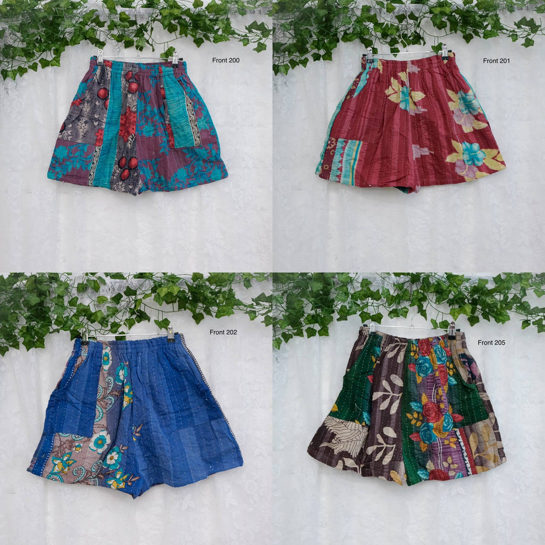 Kantha Upcycled Summer Shorts with Pockets