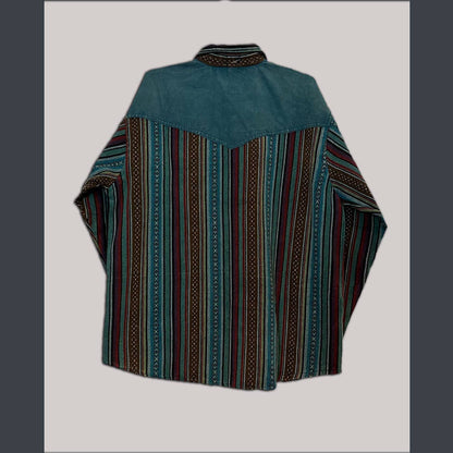 Mens Heavy Cotton Patchwork Button Up