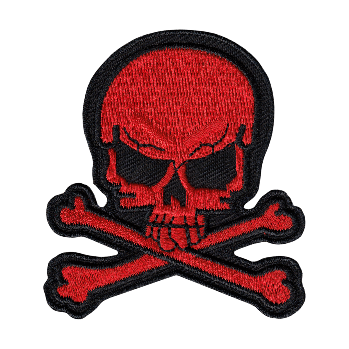 Patch - Skull - Red With Crossbones - 2.75"