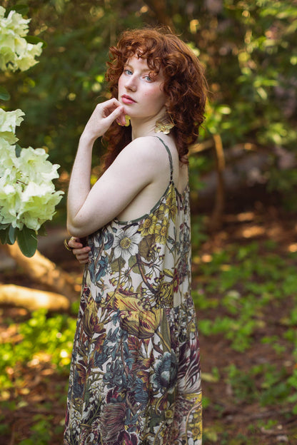 Love Grows Wild Bohéme Long Maxi Slip Dress w/ Bees