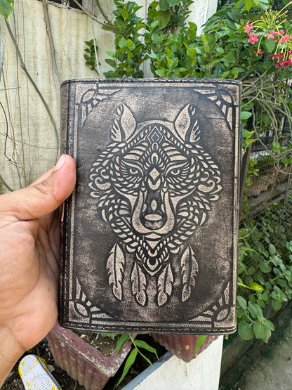 Wolf Embossed Leather Journal