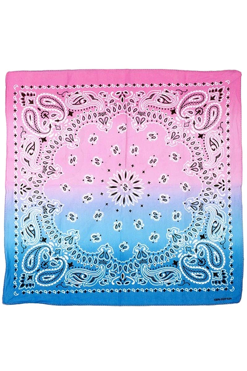 Tie Dye Paisley Print Cotton Square Bandana