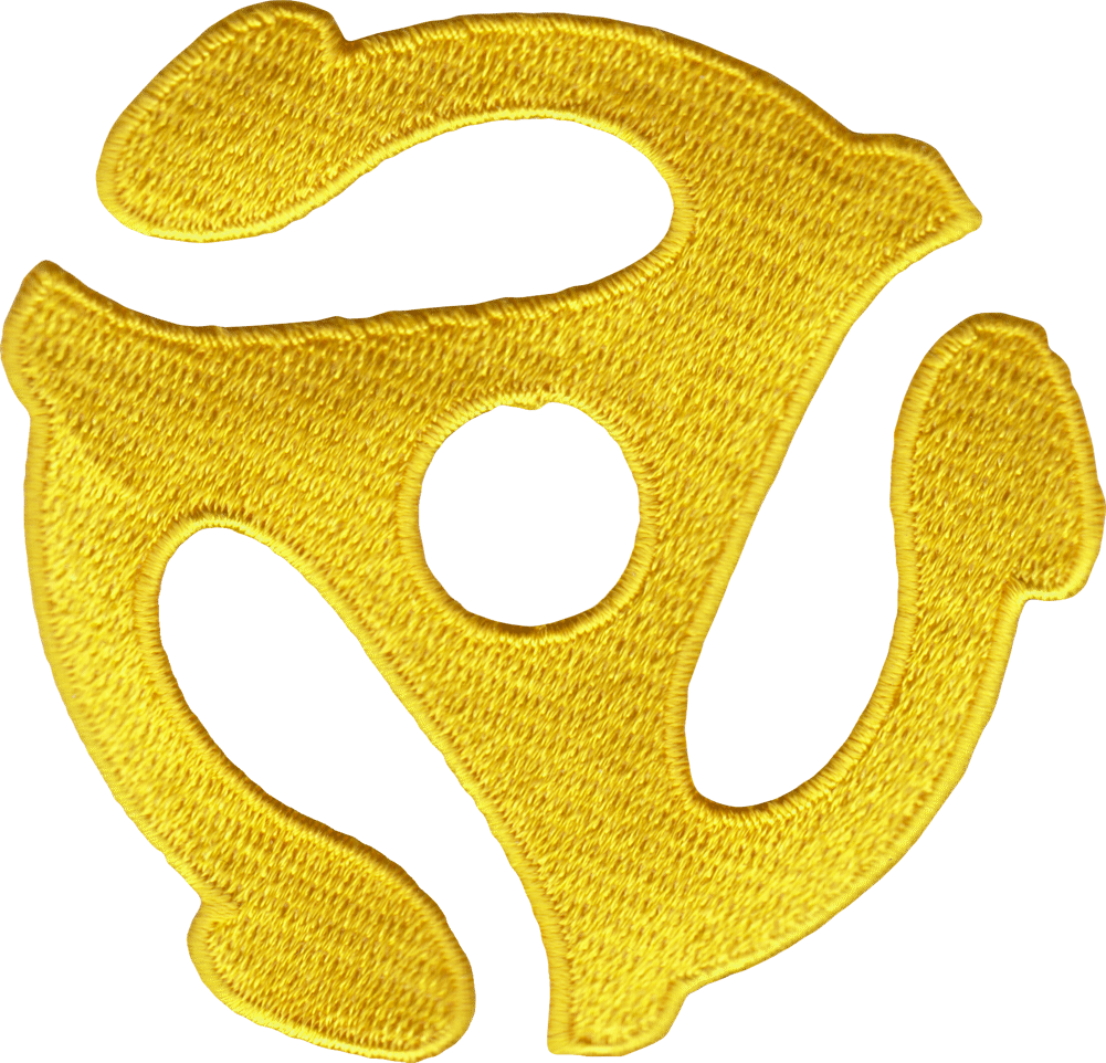 Patch - 45 RPM Record Adapter - 3 Inch - Three Color Options: Yellow