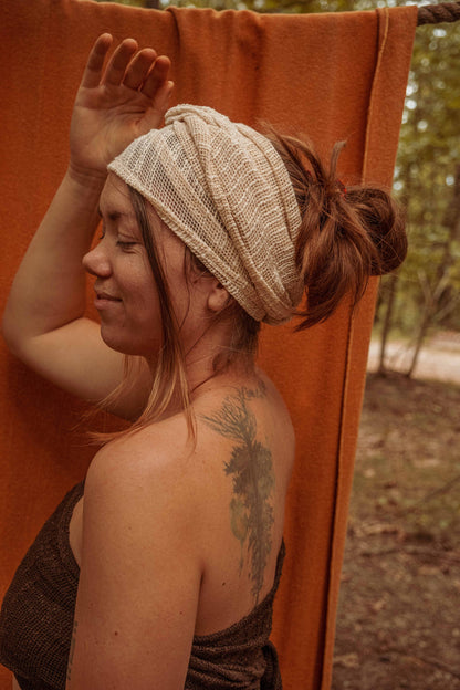 Beachy Recycled Cotton Bohemian Mesh Hair Wrap