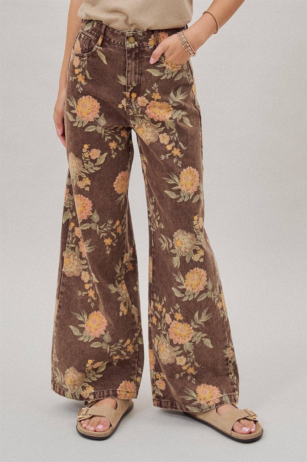 Vintage Botanical High-Rise Wide Leg Denim