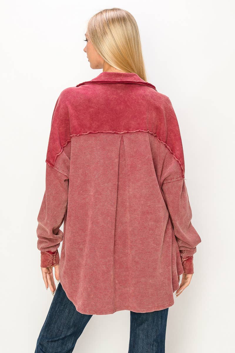 Mineral Wash V neck  Top