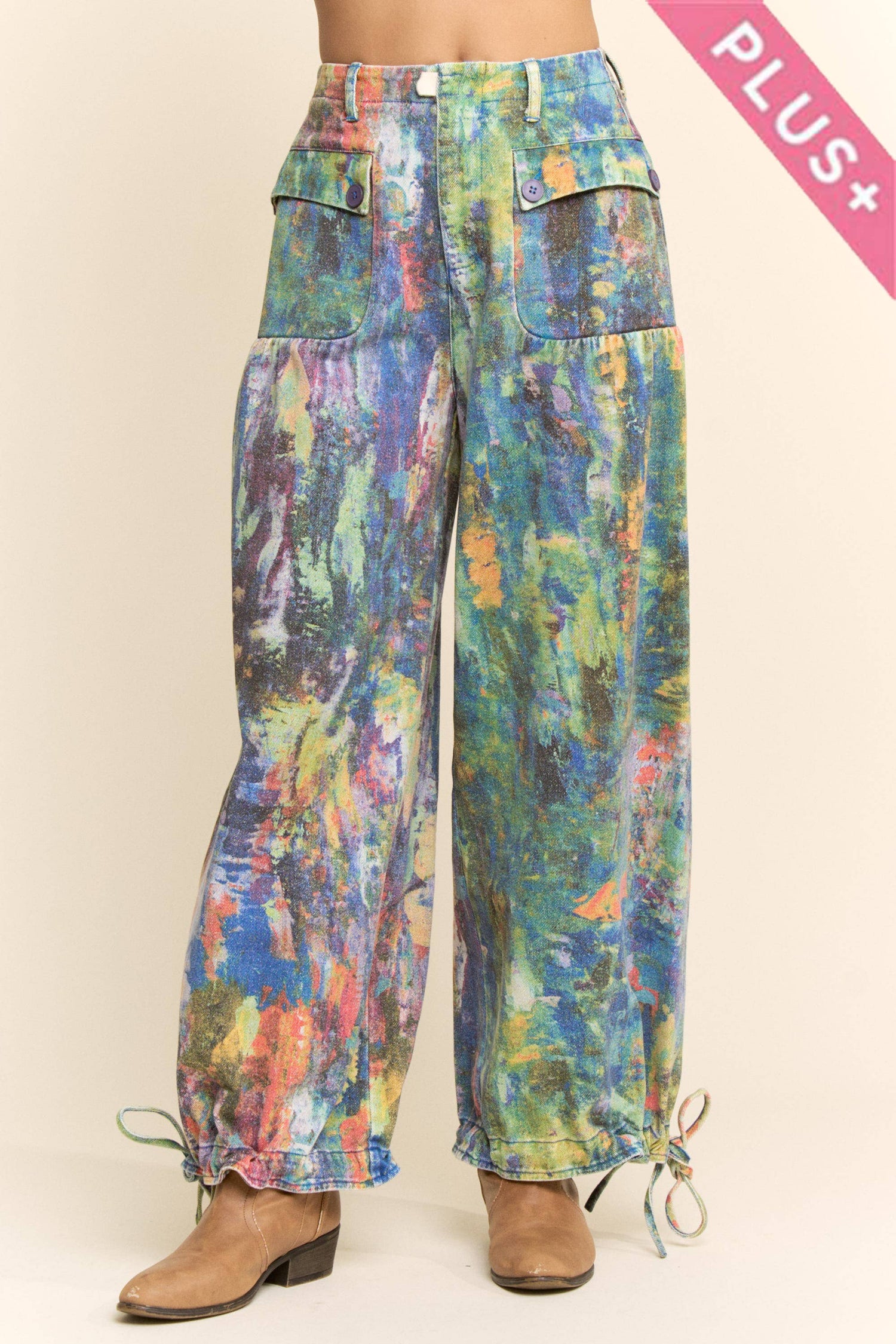 PRINTED DENIM PANT