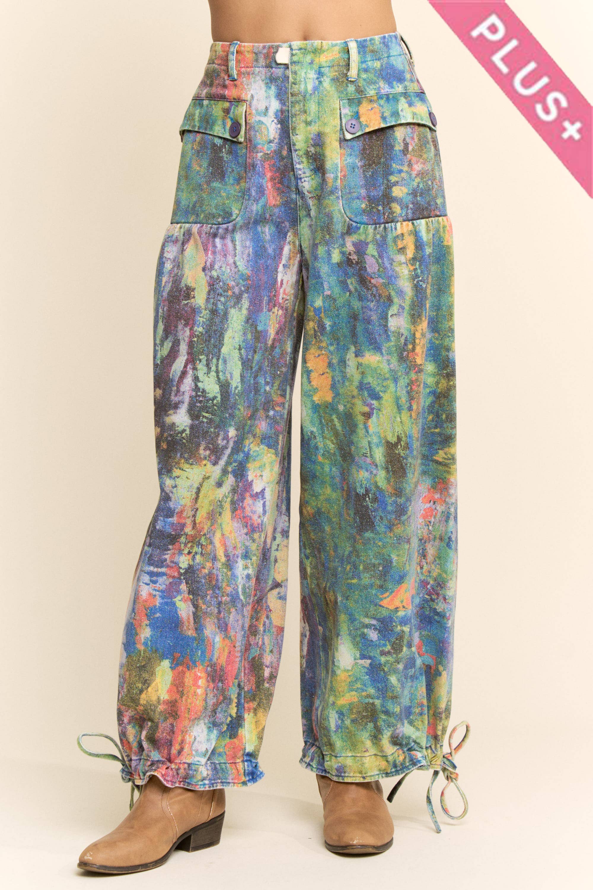 PRINTED DENIM PANT