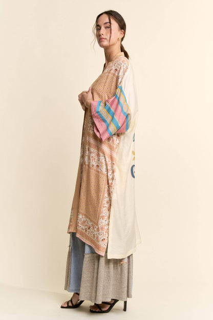 Whimsy Cat Printed Kimono