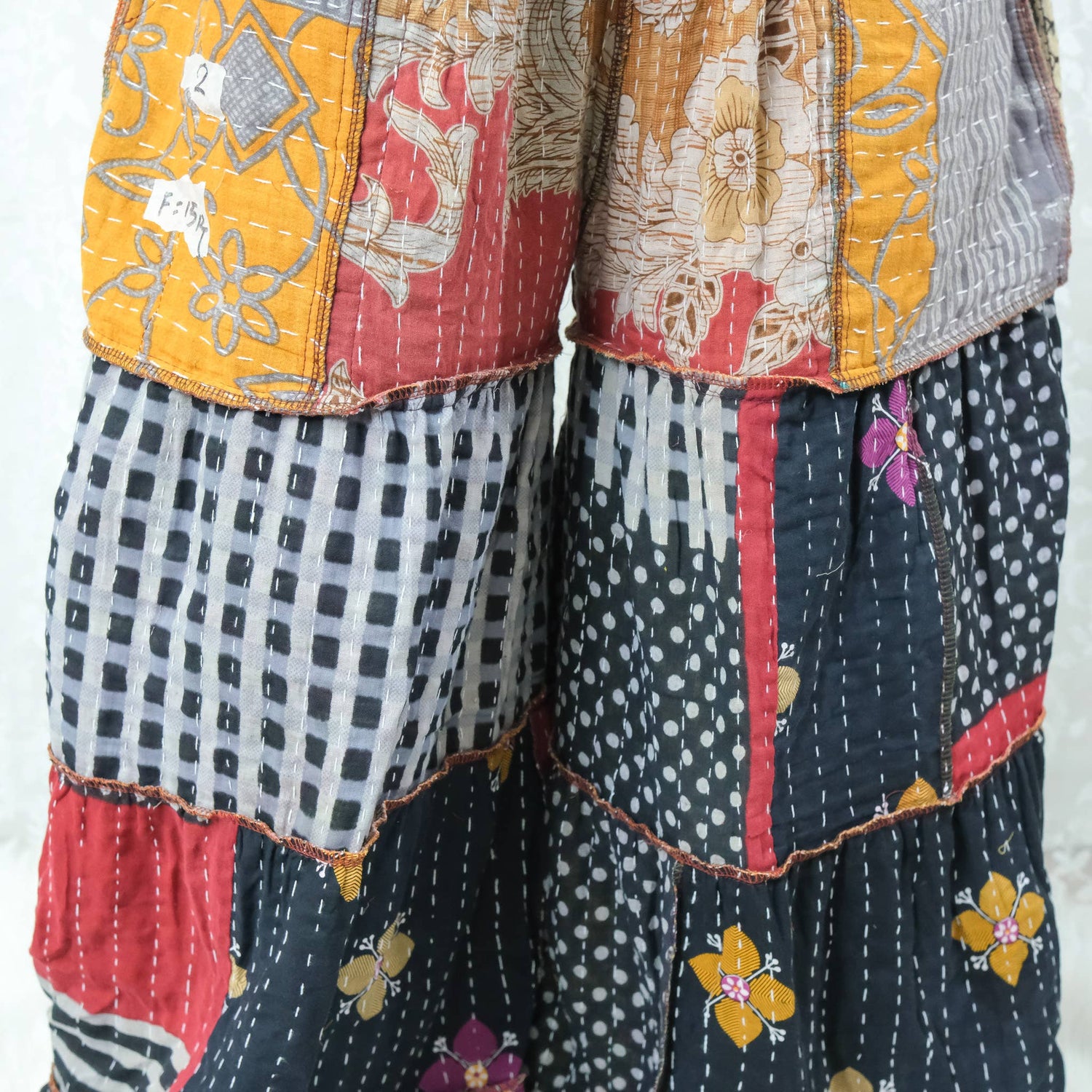Kantha Tiered Reversible Pant with Pockets