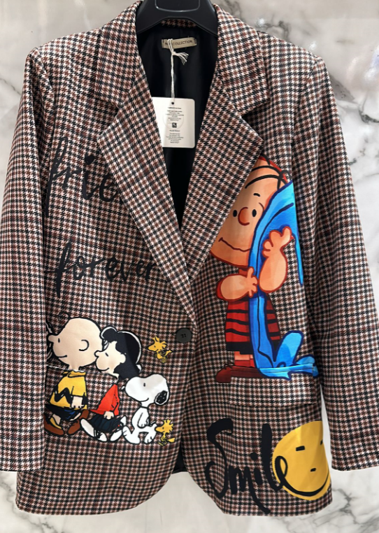 Italian Brown " SNOOPY" Print Blazer