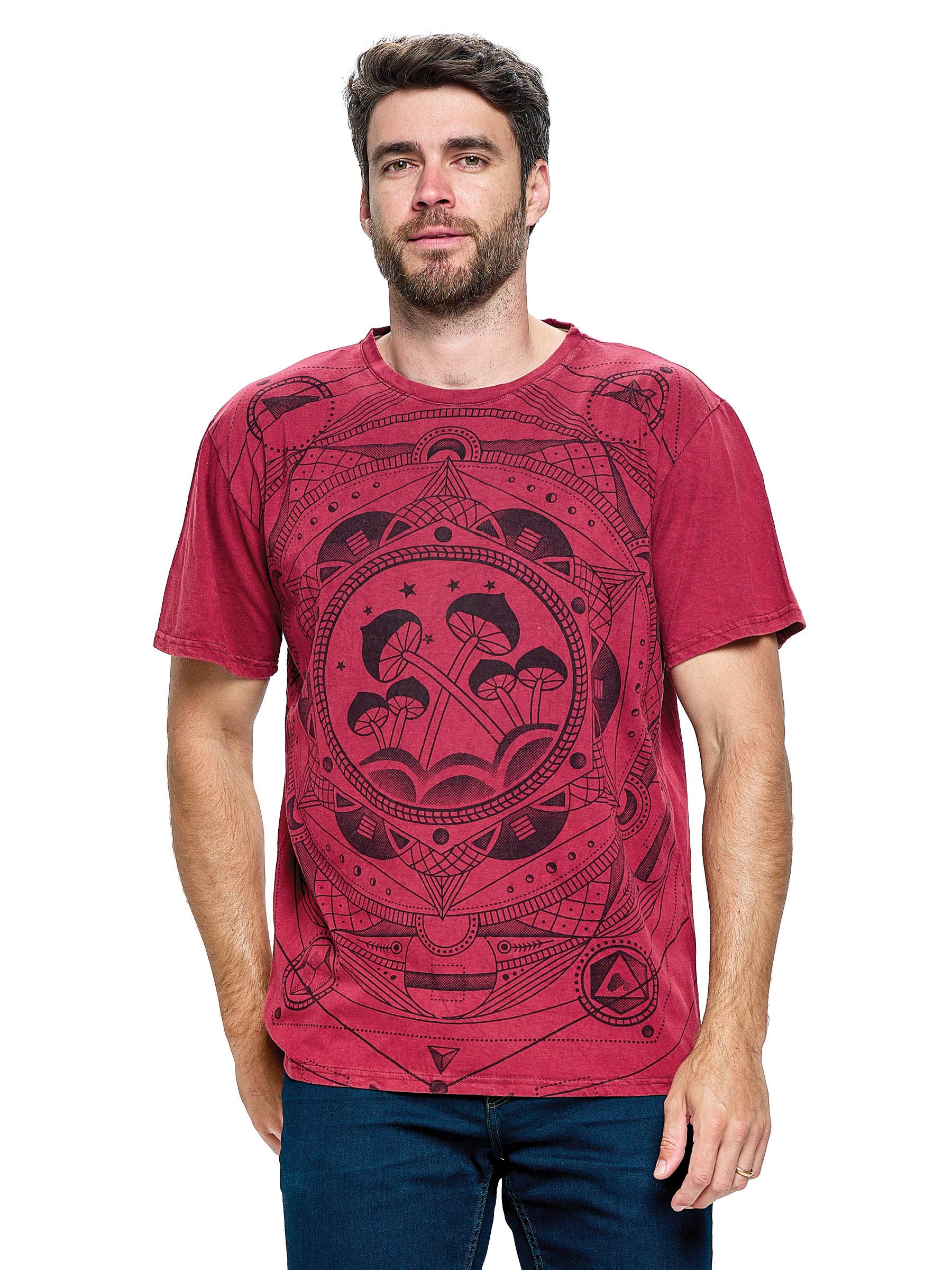 Short Sleeve Sacred Geometry and Mushrooms T-Shirt