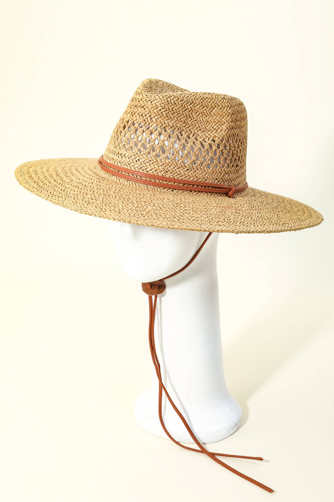 Thin Strap Braided Weave Sun Hat: BK