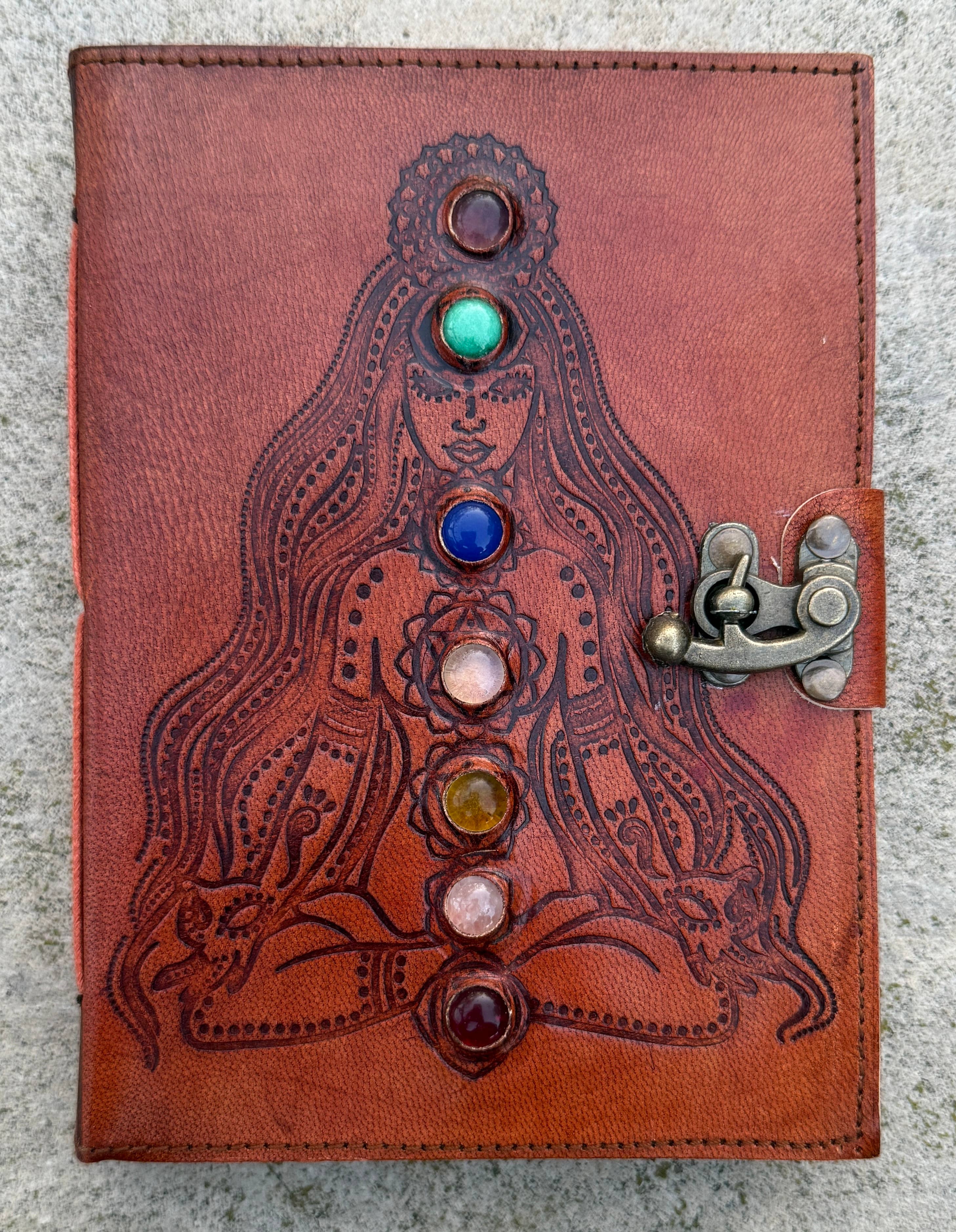 7 Chakras Vintage Leather Journal