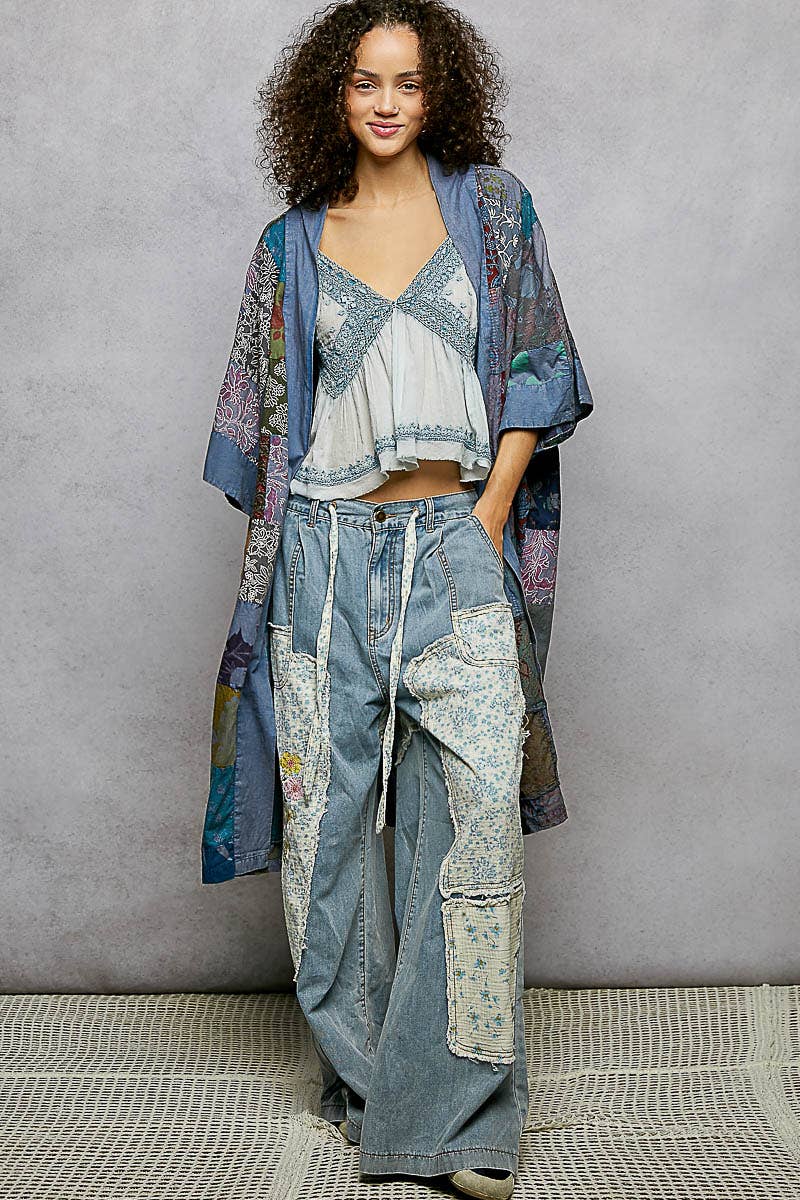 Long Sleeve Patch Vintage Cardigan