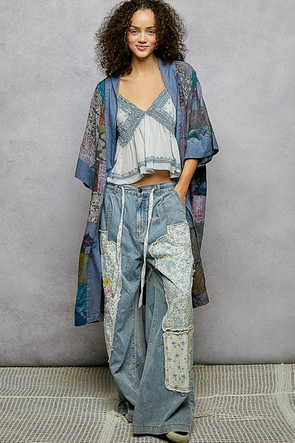 Long Sleeve Patch Vintage Cardigan