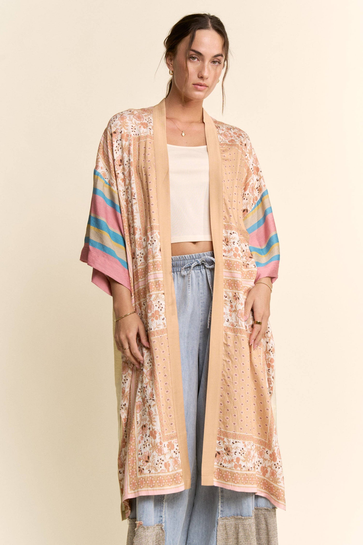Whimsy Cat Printed Kimono