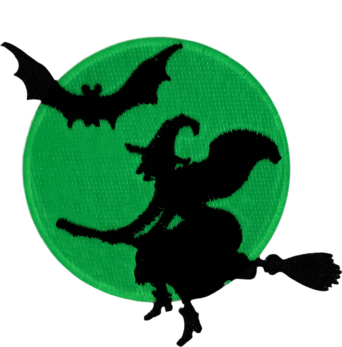 Patch - Witch - With Bat In Front Of GLOW IN THE DARK Moon