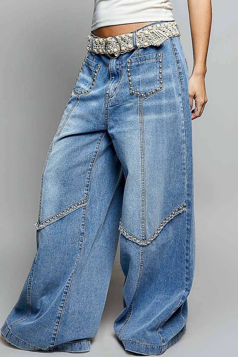 Vintage Elastic Band High Rise Wide Pants