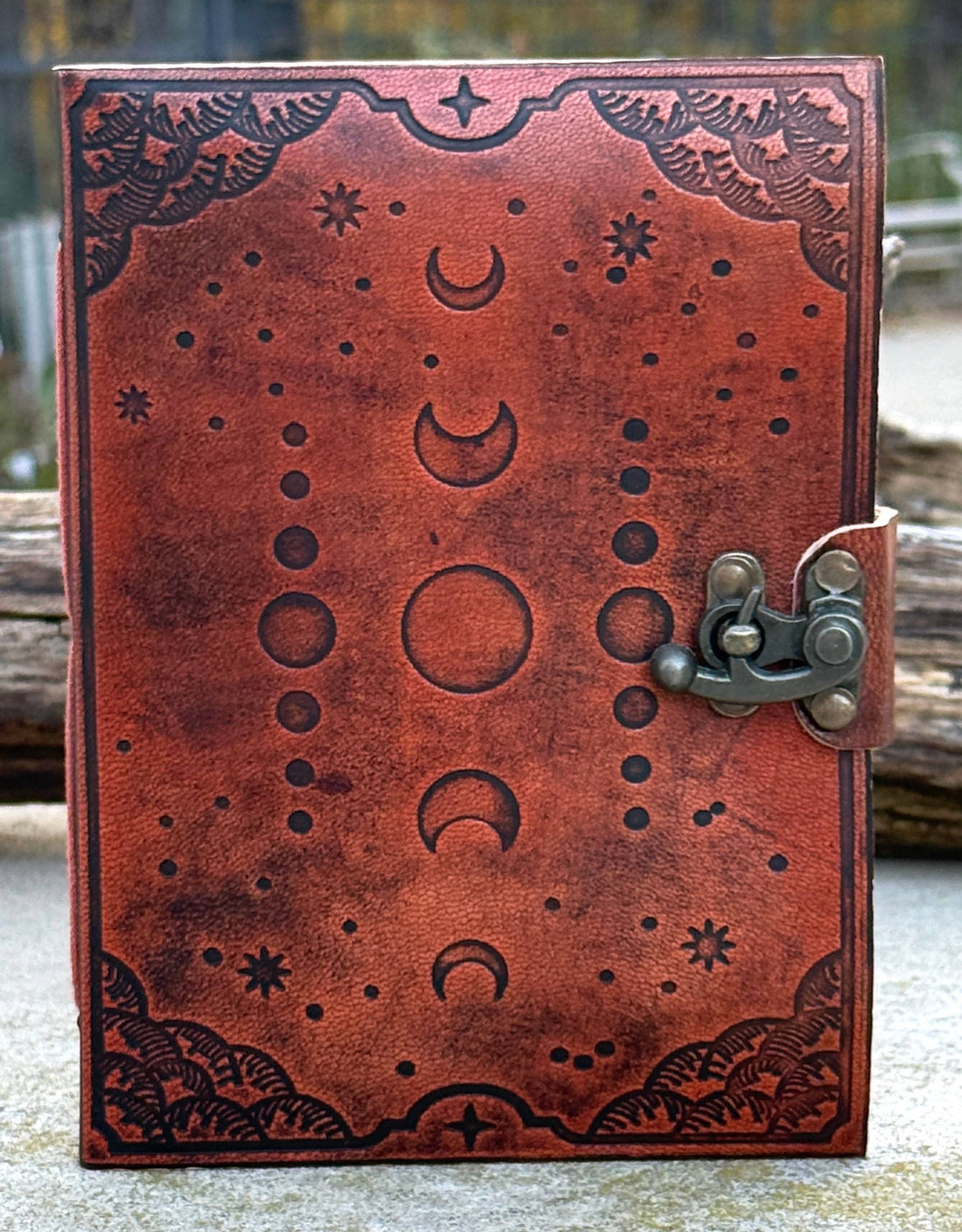 Moon Phase Leather Handmade Journal