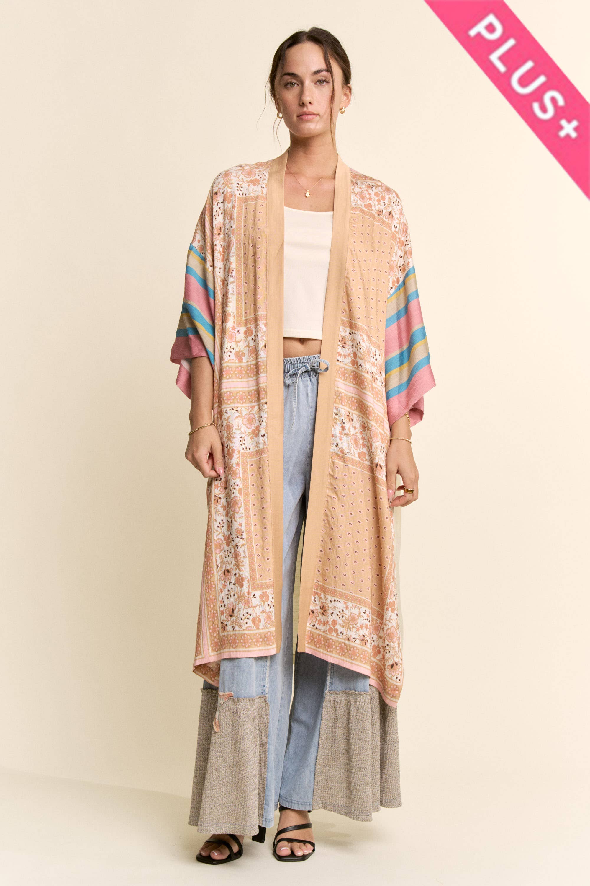 Whimsy Cat Printed Kimono