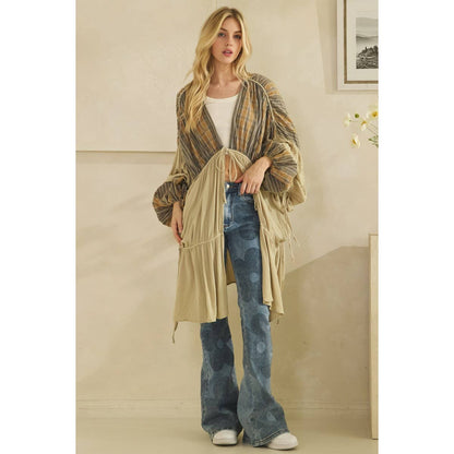 FRONT TIE DRAWSTRING CLOSURE DUSTER