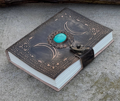 Triple Moon Leather Handmade Journal