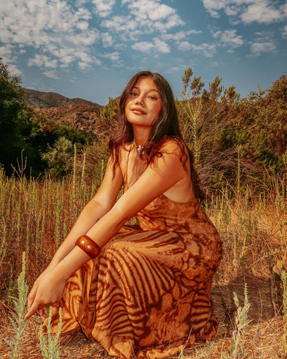 Hippie Boho Maxi Flowy Tie Dye Dress