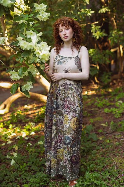 Love Grows Wild Bohéme Long Maxi Slip Dress w/ Bees