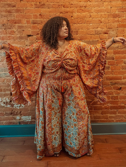 Hippie Boho Wide Leg Patchwork Pants