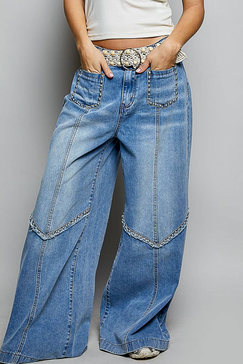 Vintage Elastic Band High Rise Wide Pants