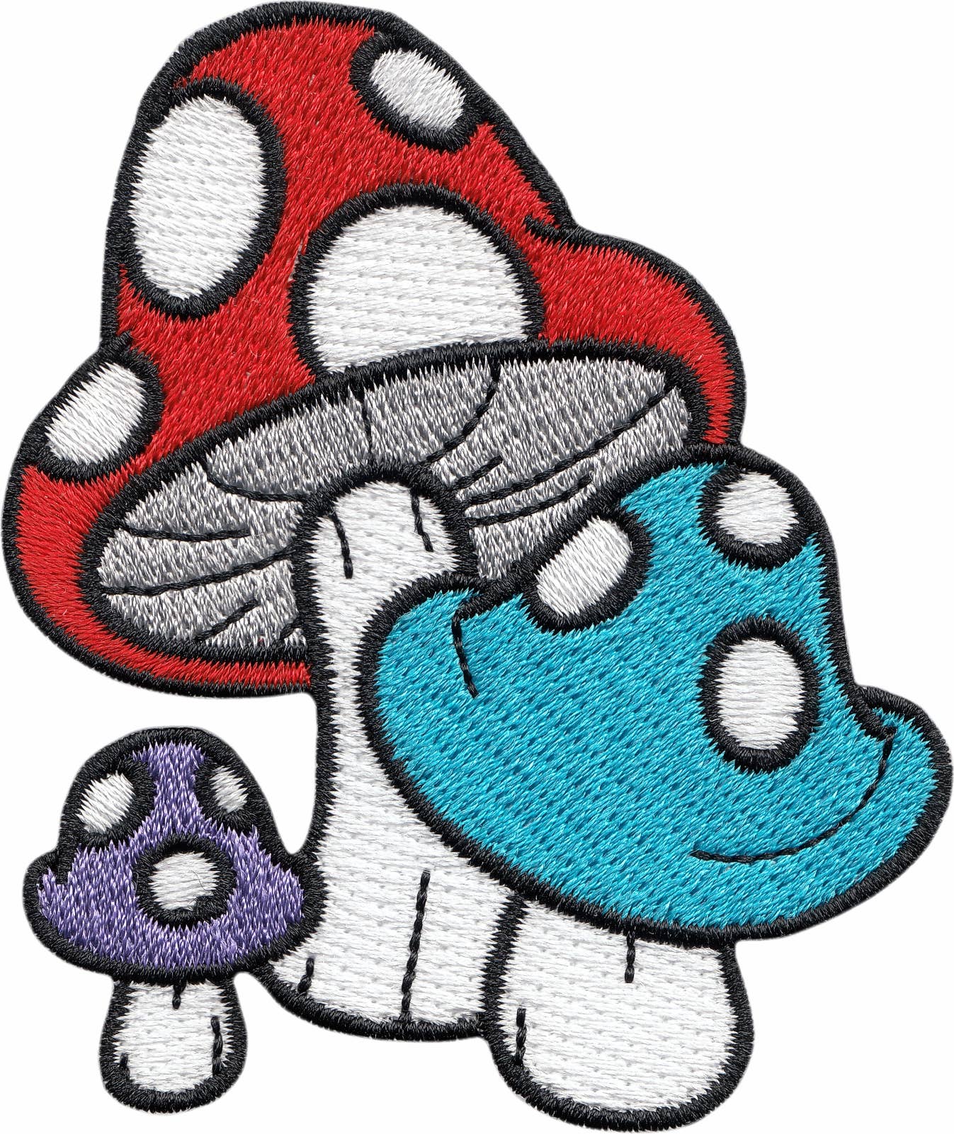 Patch - Mushroom - Red, Blue And Purple Capped