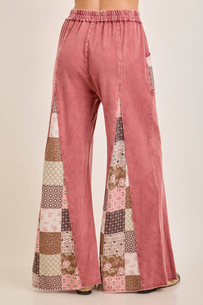 Fall Paisley patchwork Flared Pants