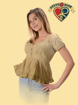 Cotton Eyelit Dip Dye Sweetheart Blouse