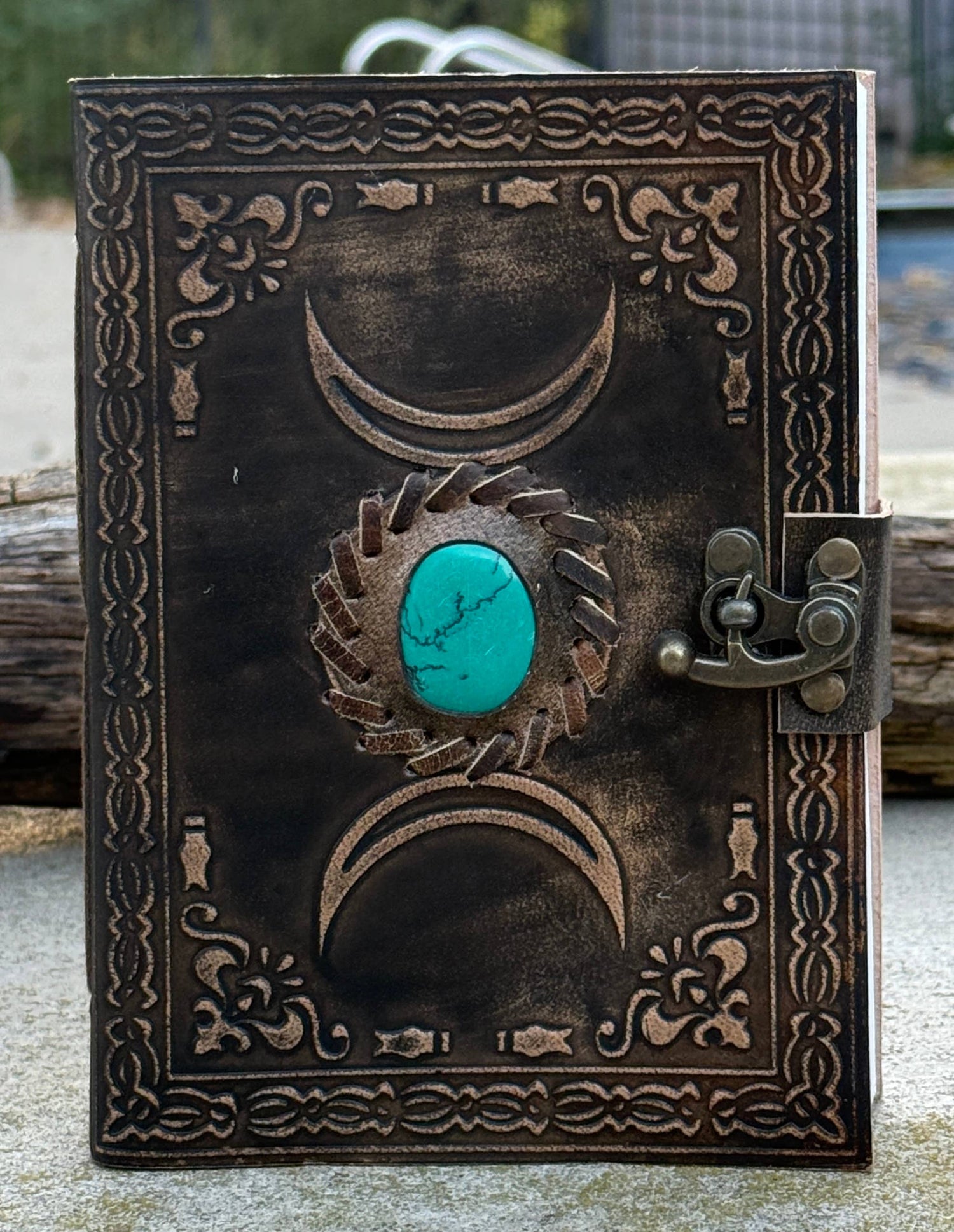 Triple Moon Leather Handmade Journal